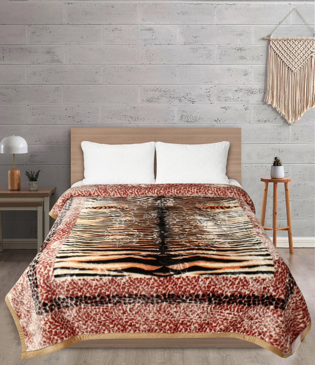 Comfy Gold Double Bed Double Layered Jungle Majesty Signature Home